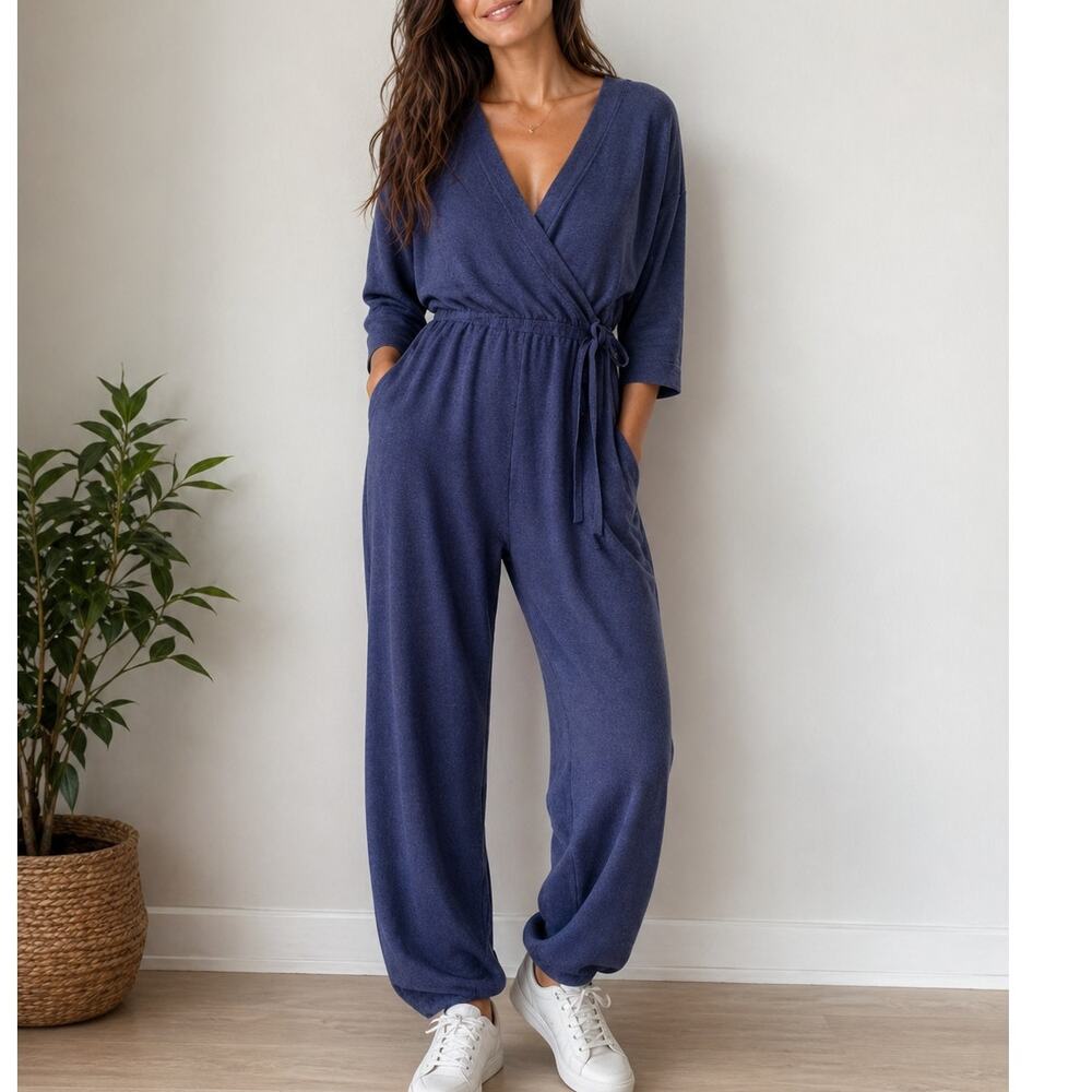 J. Crew Merino Wool Sweater Jumpsuit Blue Large